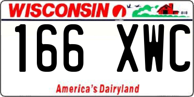 WI license plate 166XWC