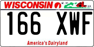 WI license plate 166XWF