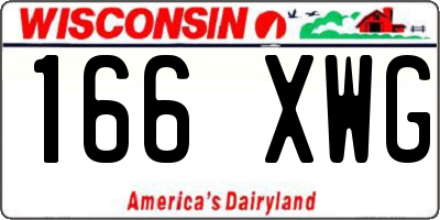 WI license plate 166XWG