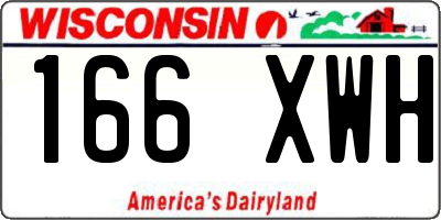 WI license plate 166XWH
