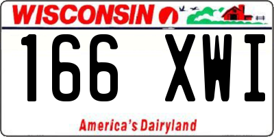 WI license plate 166XWI