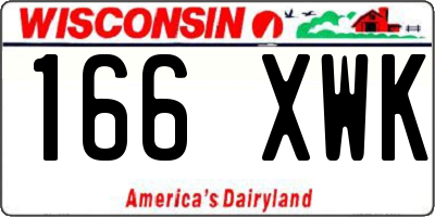 WI license plate 166XWK