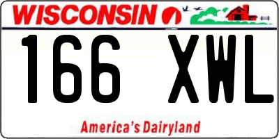 WI license plate 166XWL