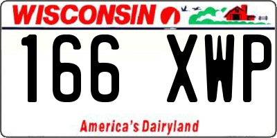 WI license plate 166XWP