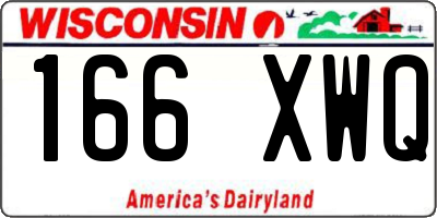 WI license plate 166XWQ