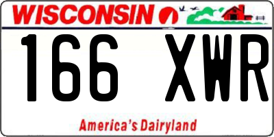 WI license plate 166XWR