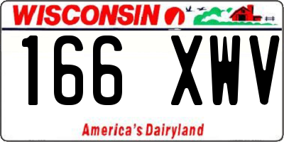 WI license plate 166XWV