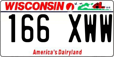 WI license plate 166XWW