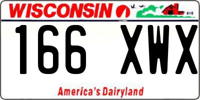 WI license plate 166XWX