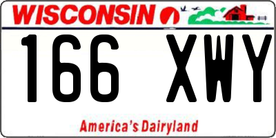 WI license plate 166XWY