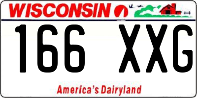 WI license plate 166XXG