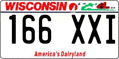 WI license plate 166XXI