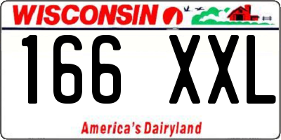 WI license plate 166XXL