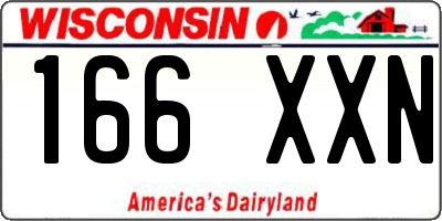 WI license plate 166XXN