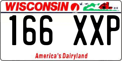 WI license plate 166XXP