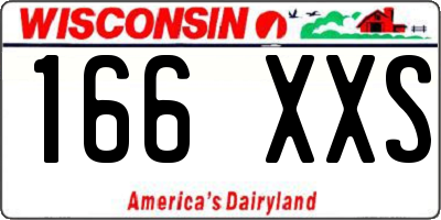 WI license plate 166XXS