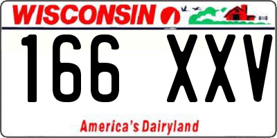 WI license plate 166XXV