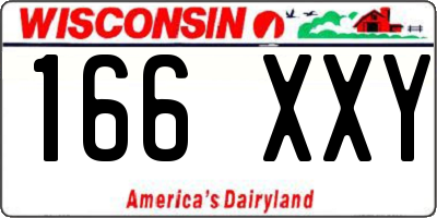WI license plate 166XXY