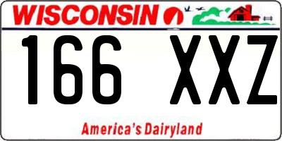 WI license plate 166XXZ