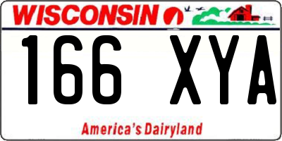 WI license plate 166XYA