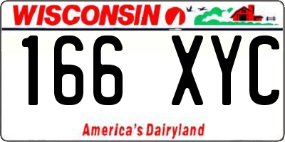 WI license plate 166XYC