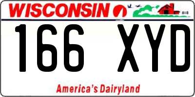 WI license plate 166XYD