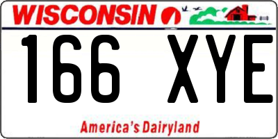 WI license plate 166XYE