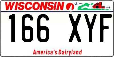 WI license plate 166XYF