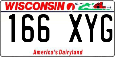 WI license plate 166XYG