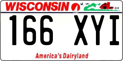 WI license plate 166XYI