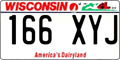 WI license plate 166XYJ