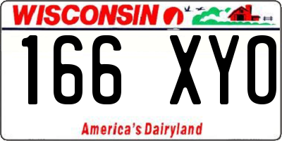 WI license plate 166XYO