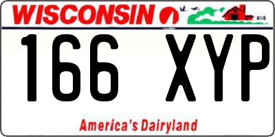 WI license plate 166XYP