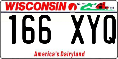 WI license plate 166XYQ