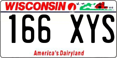 WI license plate 166XYS