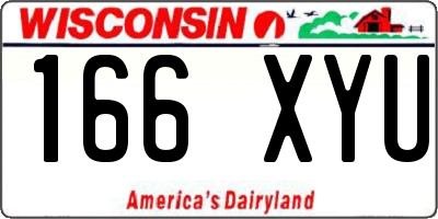 WI license plate 166XYU