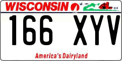 WI license plate 166XYV