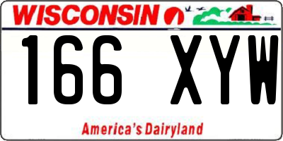 WI license plate 166XYW