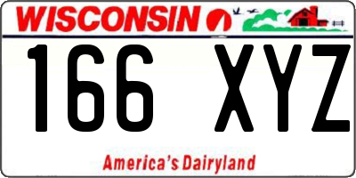 WI license plate 166XYZ