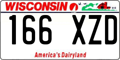 WI license plate 166XZD
