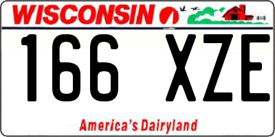 WI license plate 166XZE