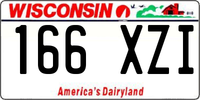 WI license plate 166XZI