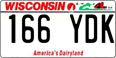 WI license plate 166YDK