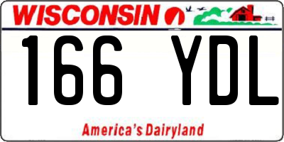 WI license plate 166YDL