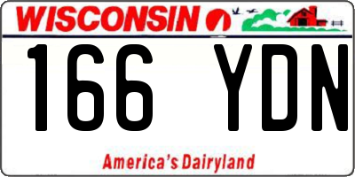 WI license plate 166YDN