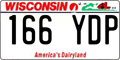 WI license plate 166YDP