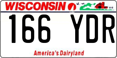 WI license plate 166YDR