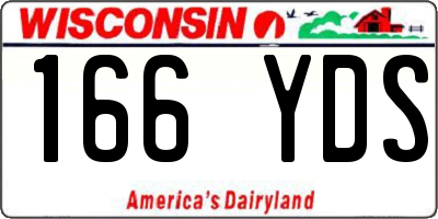 WI license plate 166YDS