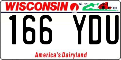 WI license plate 166YDU
