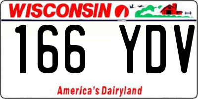 WI license plate 166YDV